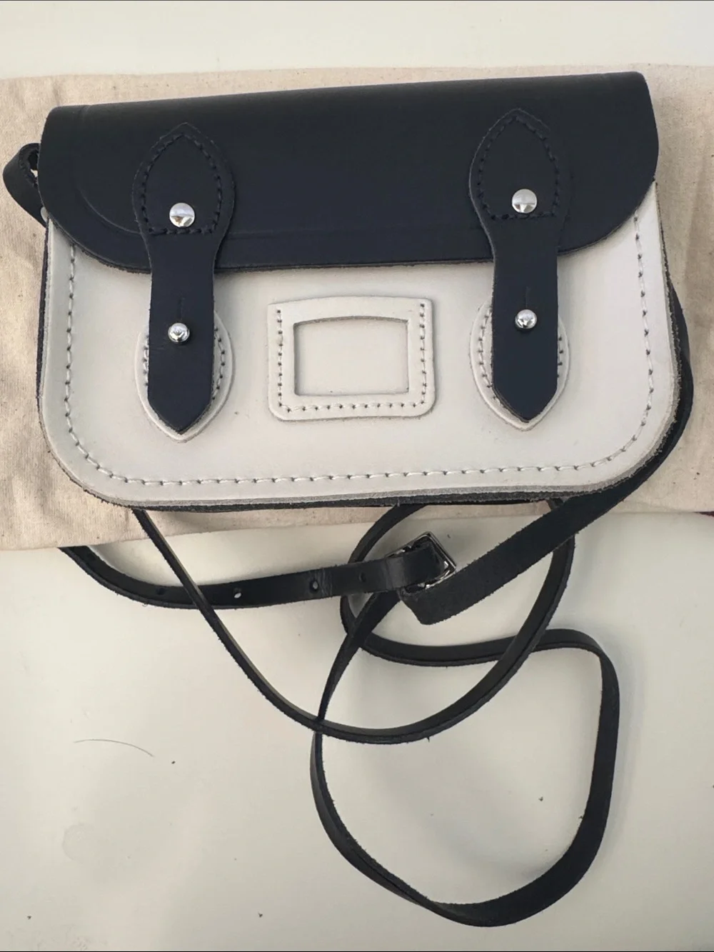 The Cambridge Satchel Company Black and White Mini Satchel